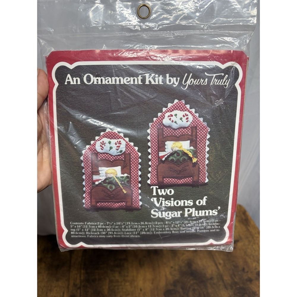 VTG 1981 Yours Truly Ornament Kit Visions Of Sugar Plums Christmas‎ DIY Crafts